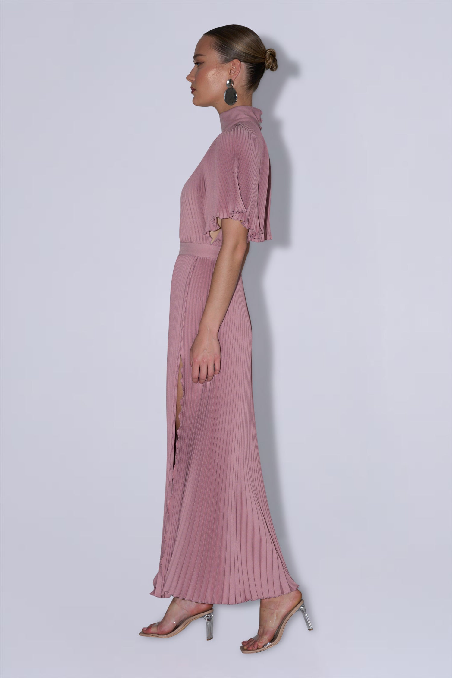Anais Split Gown - Powdered Rose