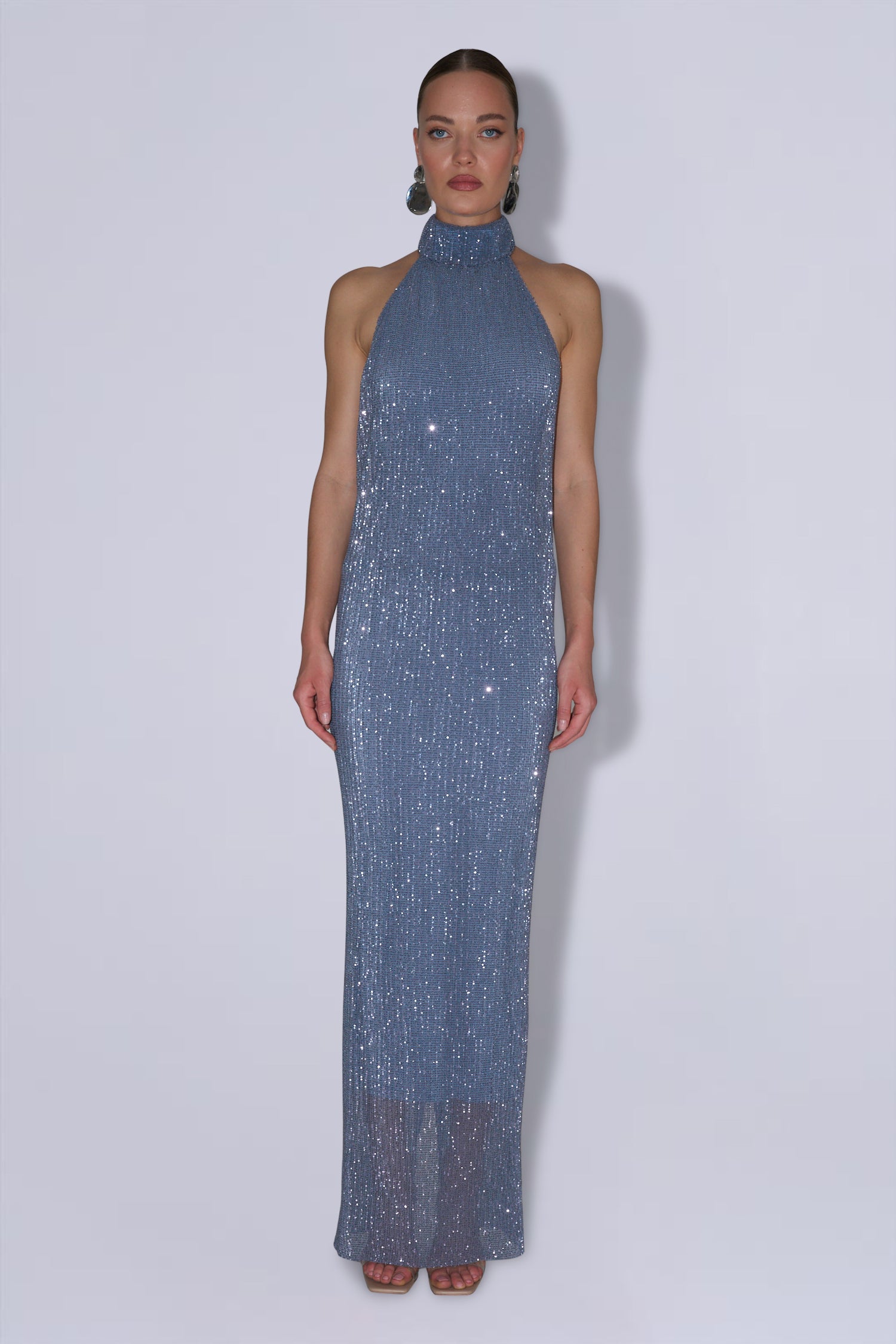 Casablanca Gown - Steel Sequin