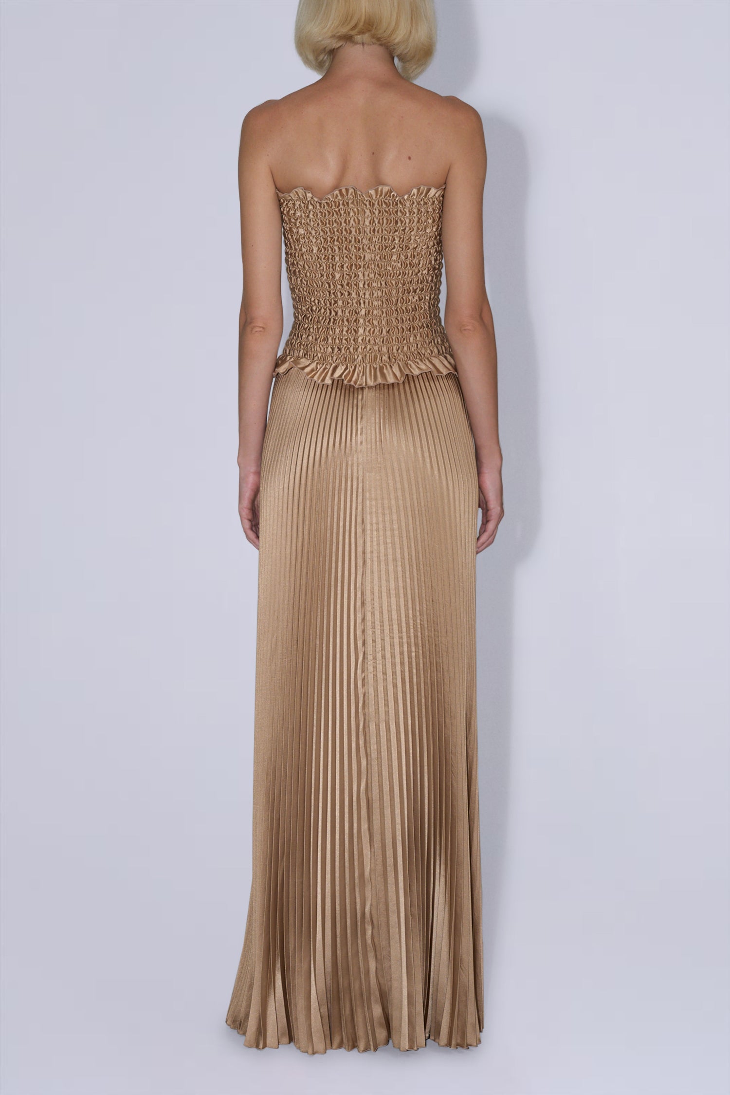 l ide maya strapless pleated maxi dress L'idee Maya Strapless Pleated Maxi Dress