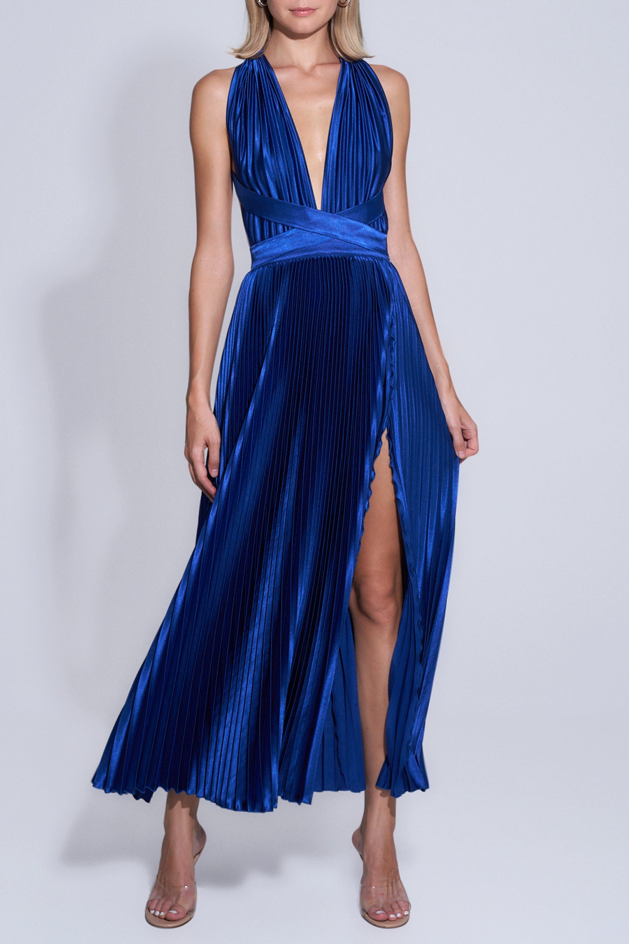 Moderniste Split Gown - Deep Azure