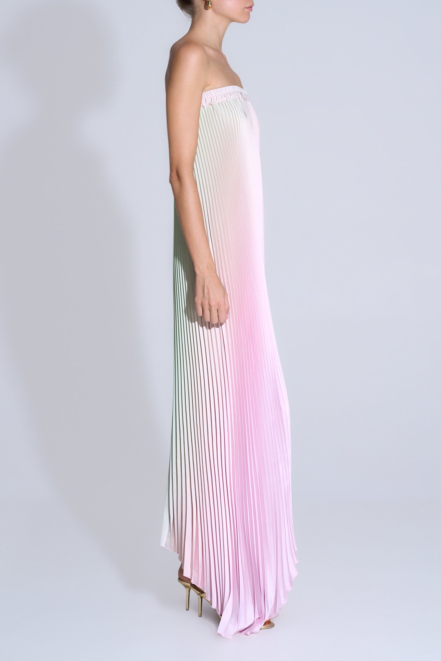 Bisous Strapless Gown - Watermelon Ombre