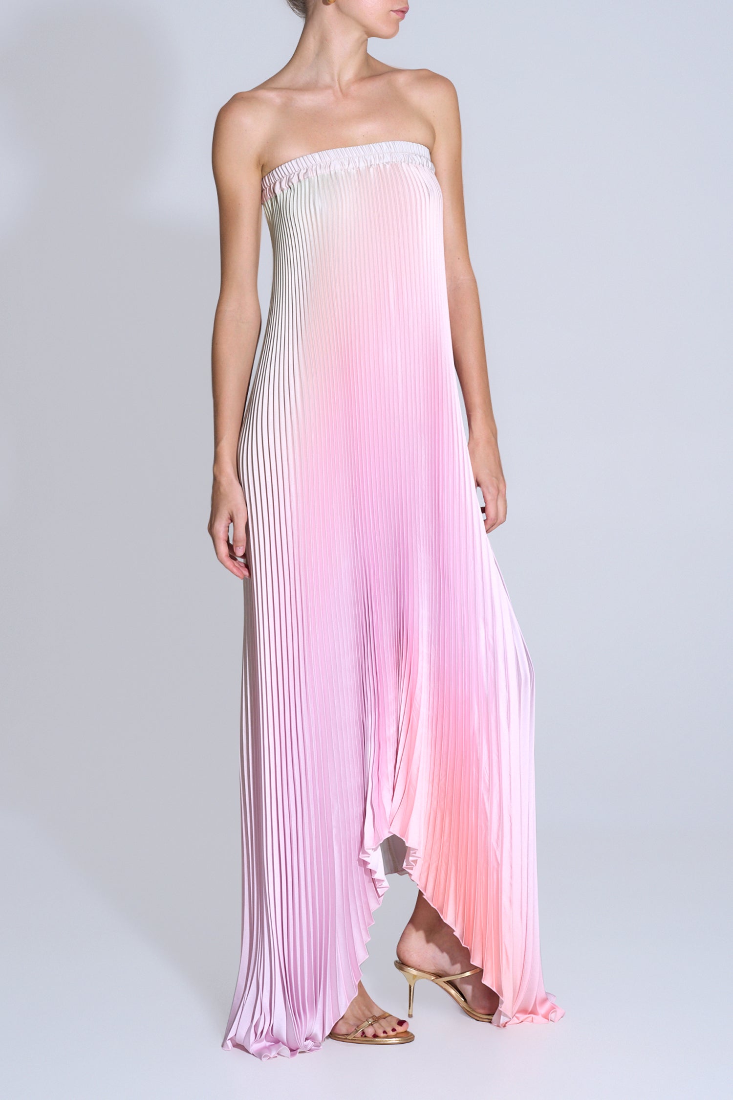 Bisous Strapless Gown - Watermelon Ombre