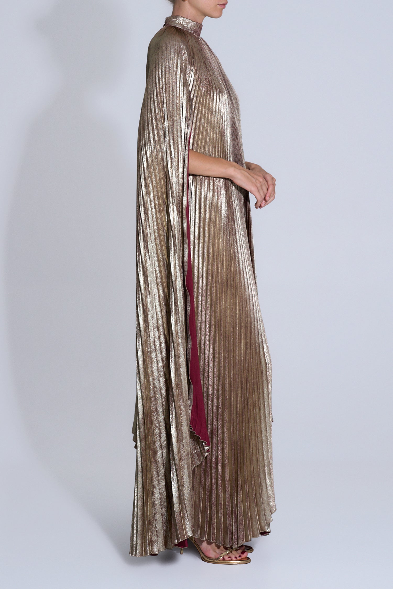 Eiffel Cape Gown - Ruby Shimmer