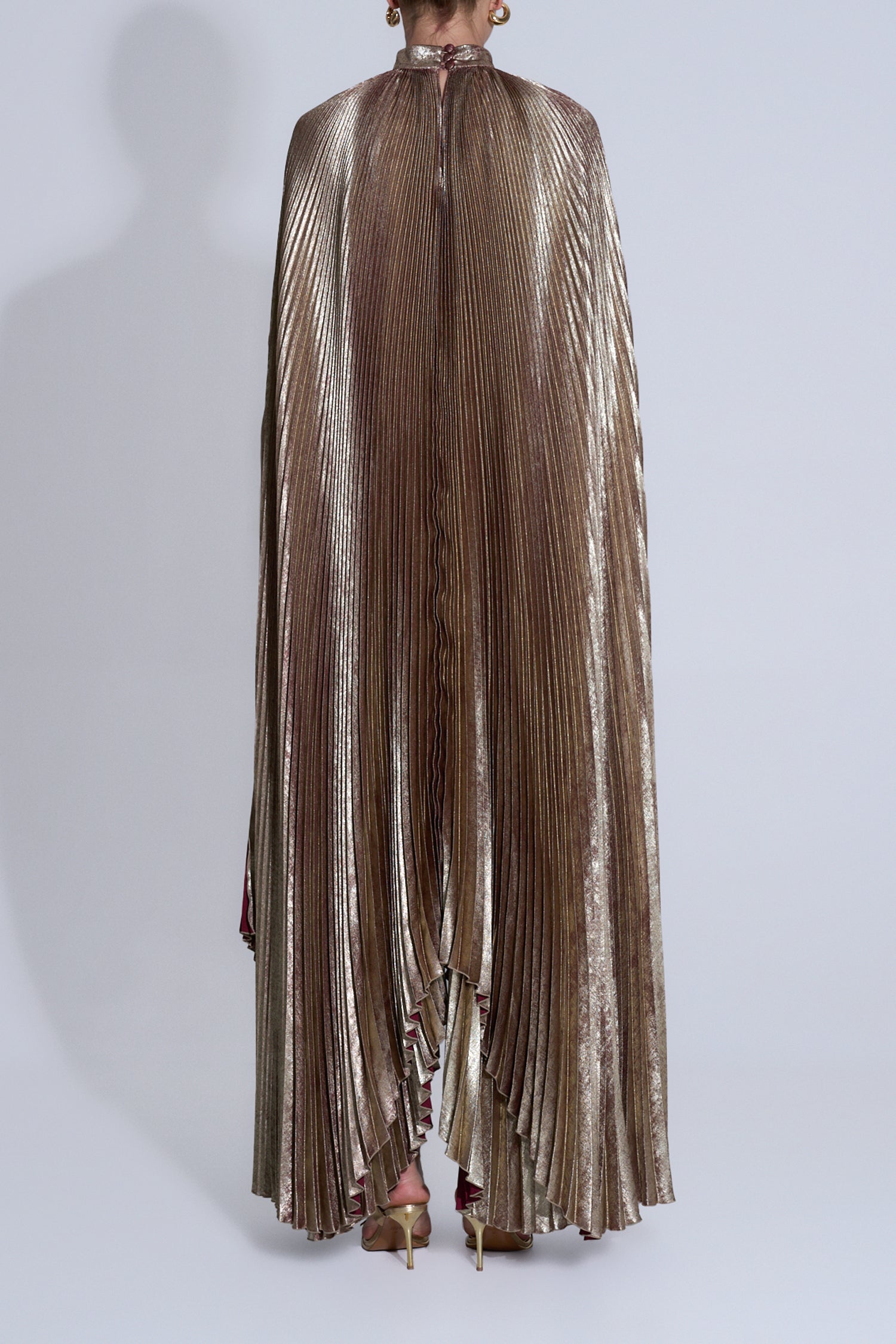 Eiffel Cape Gown - Ruby Shimmer