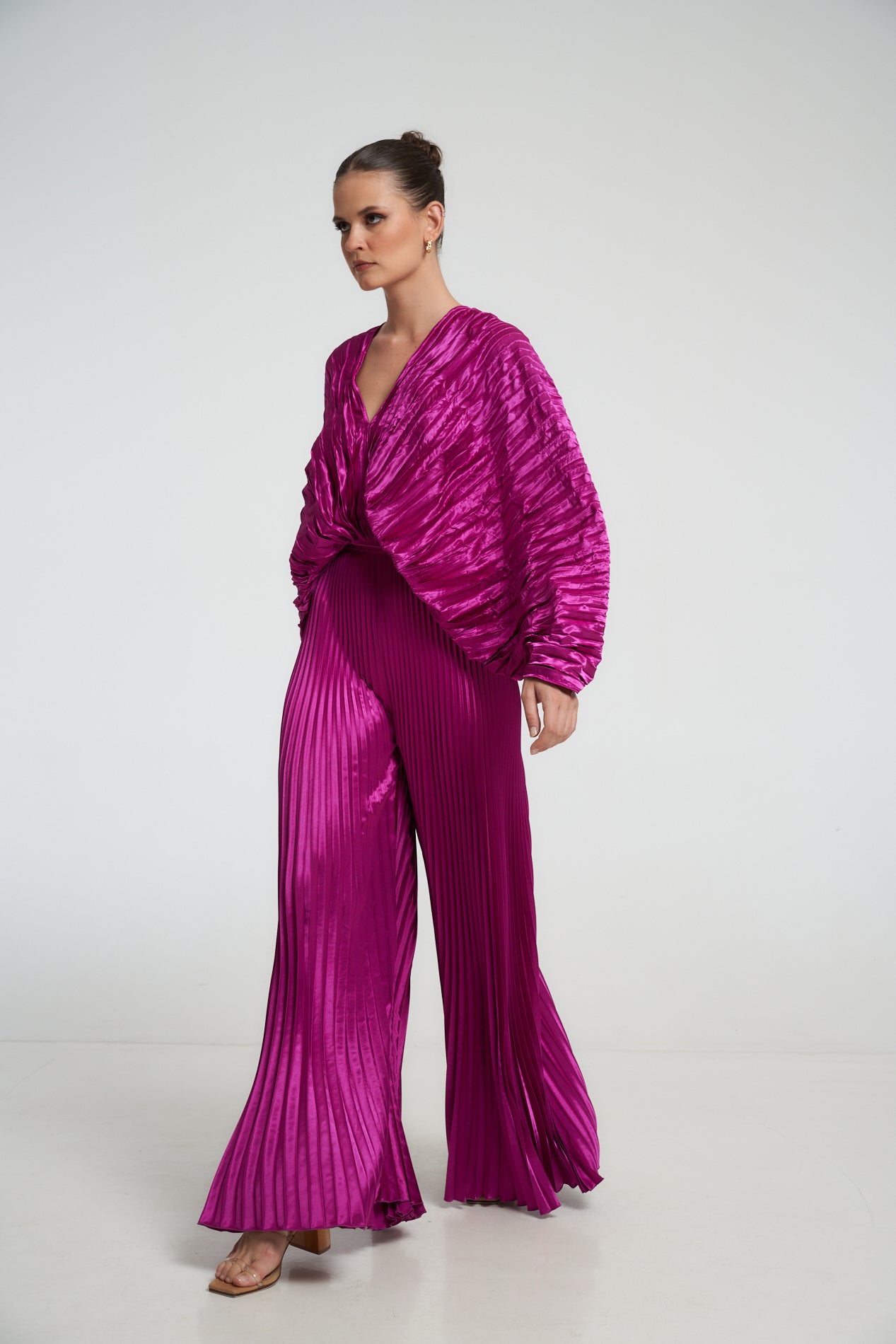 Bisous Pleated Pant - Magenta