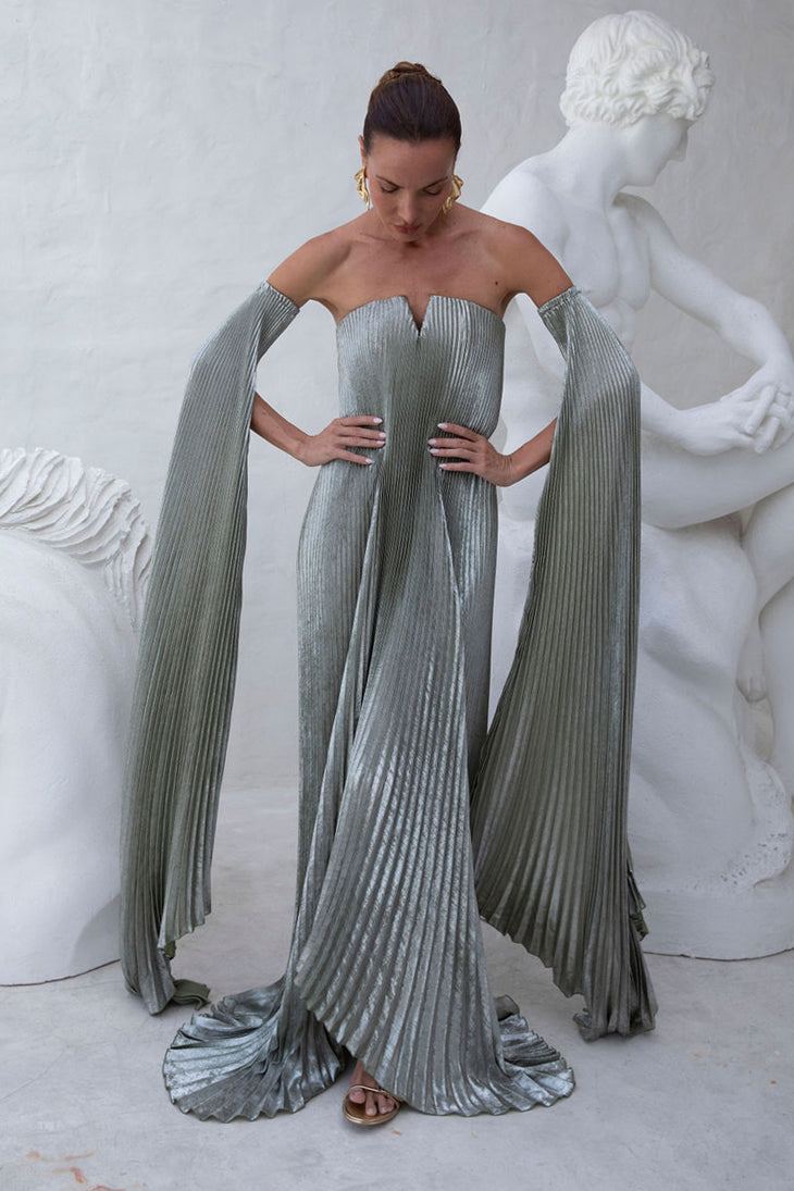 grey black tie dress Black tie gown with feathers and beads