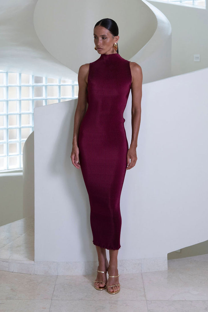 Gisele Sleeveless Dress - Wine