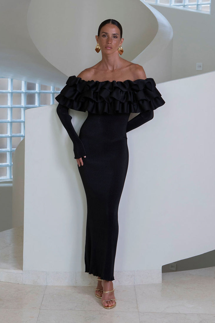 Paris Sleeved Tube Dress - Noir
