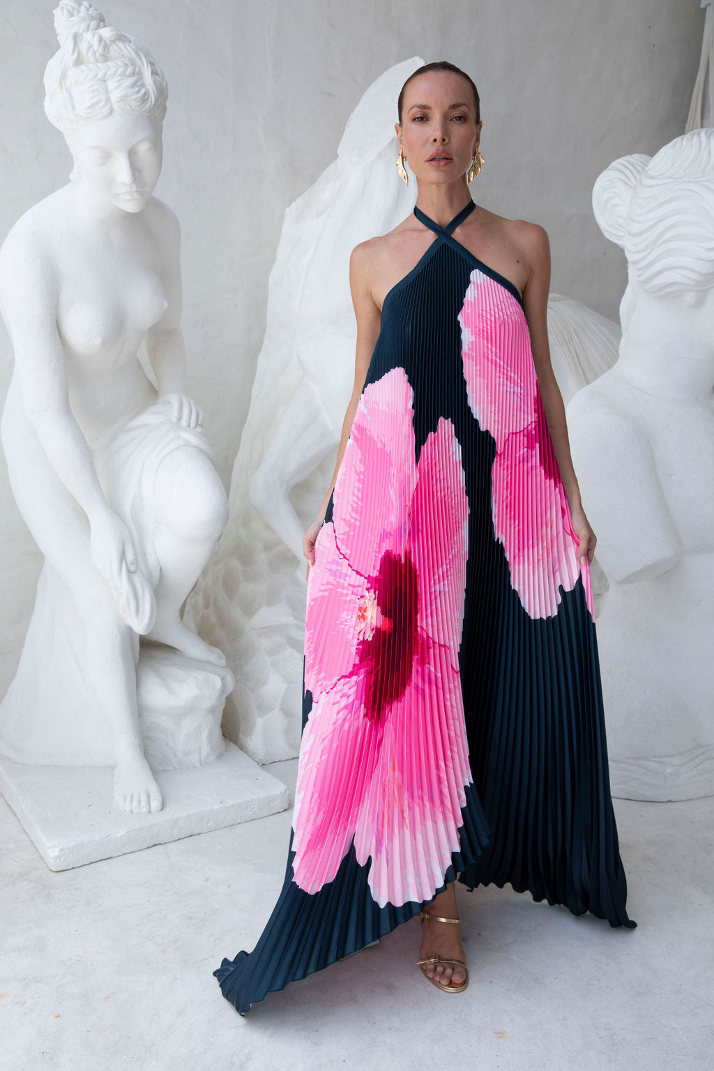 Deesse Gown - Hibiscus Midnight