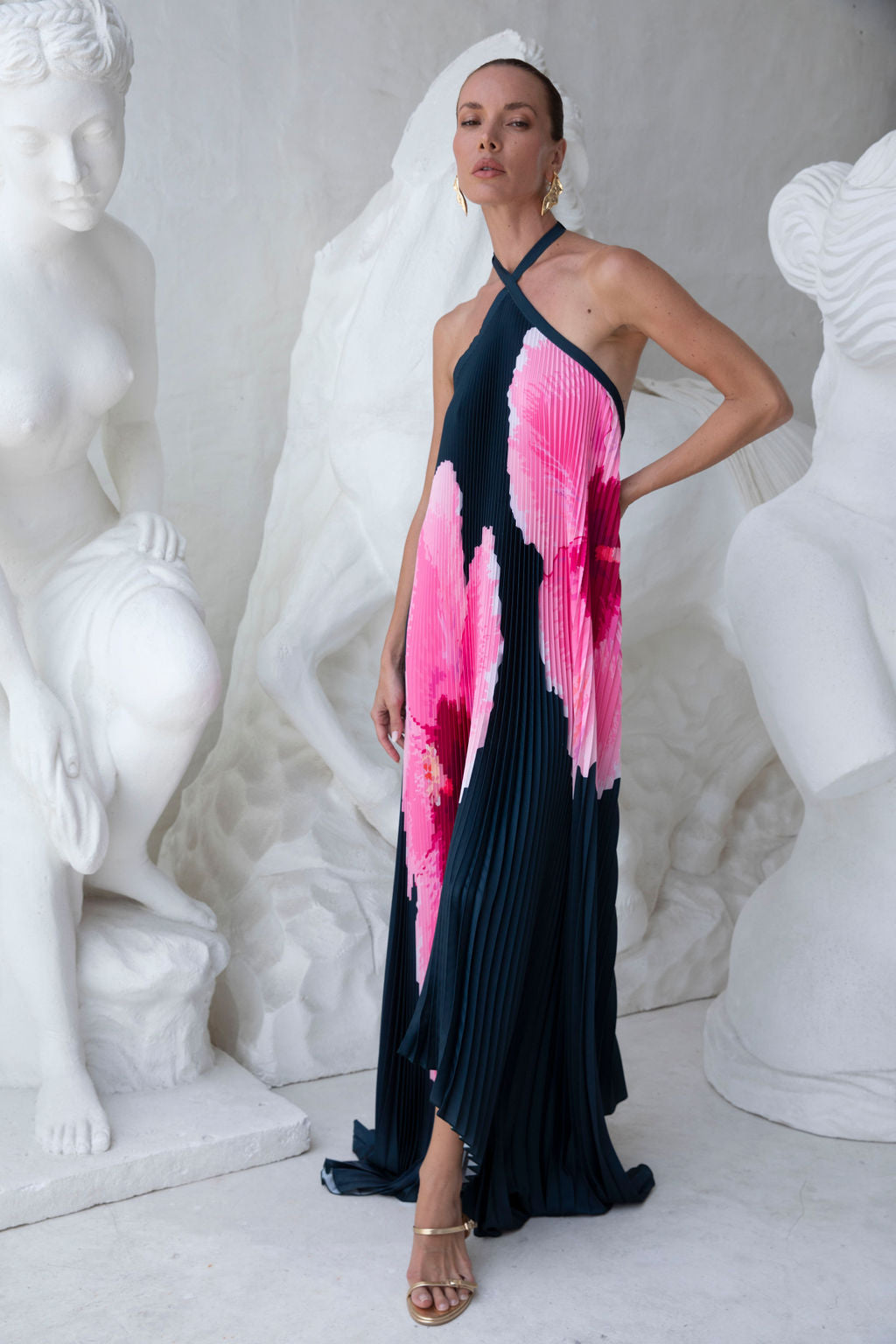 Deesse Gown - Hibiscus Midnight