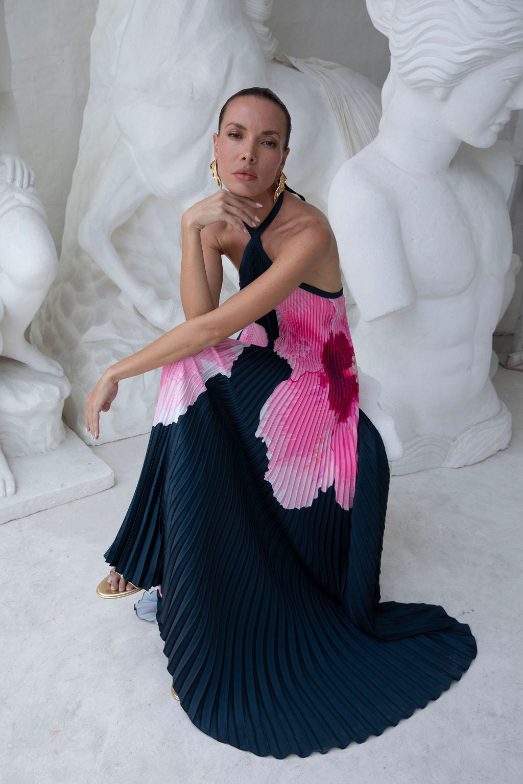 Deesse Gown - Hibiscus Midnight