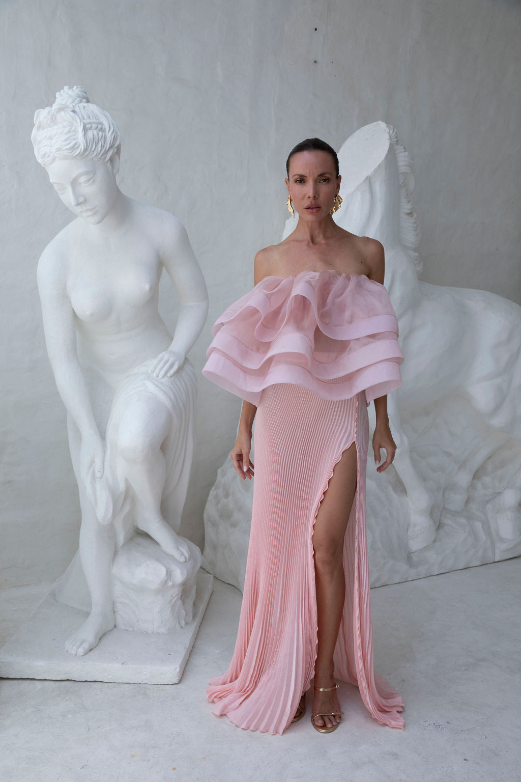 Sicilian Strapless Top - Blush Organza