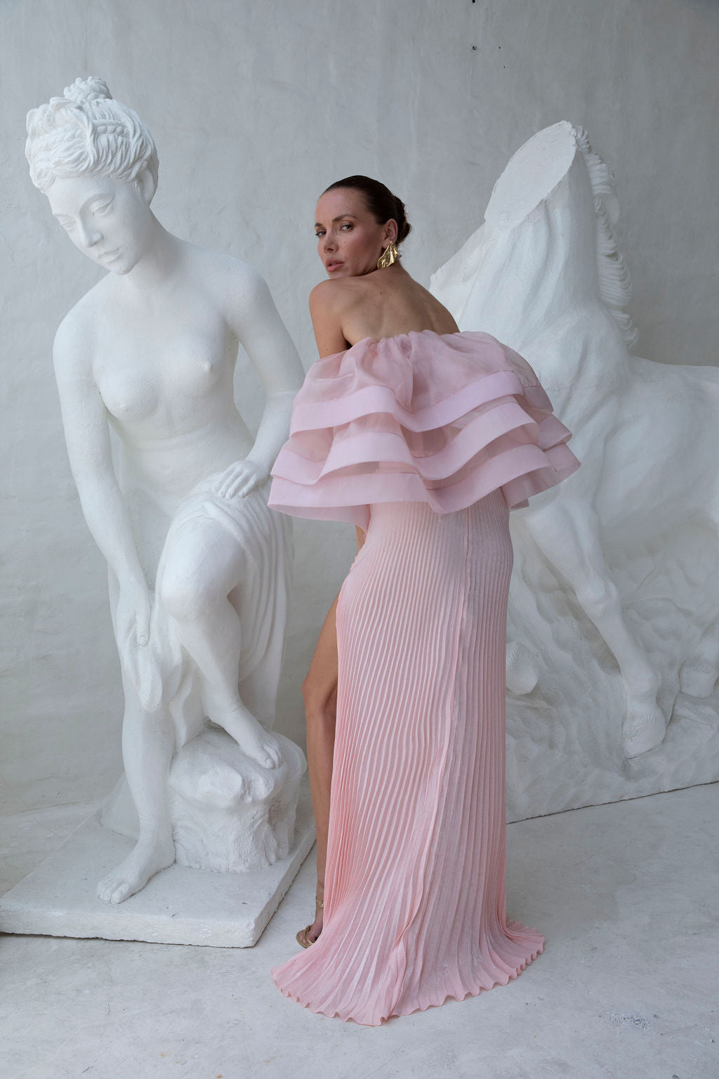 Sicilian Strapless Top - Blush Organza