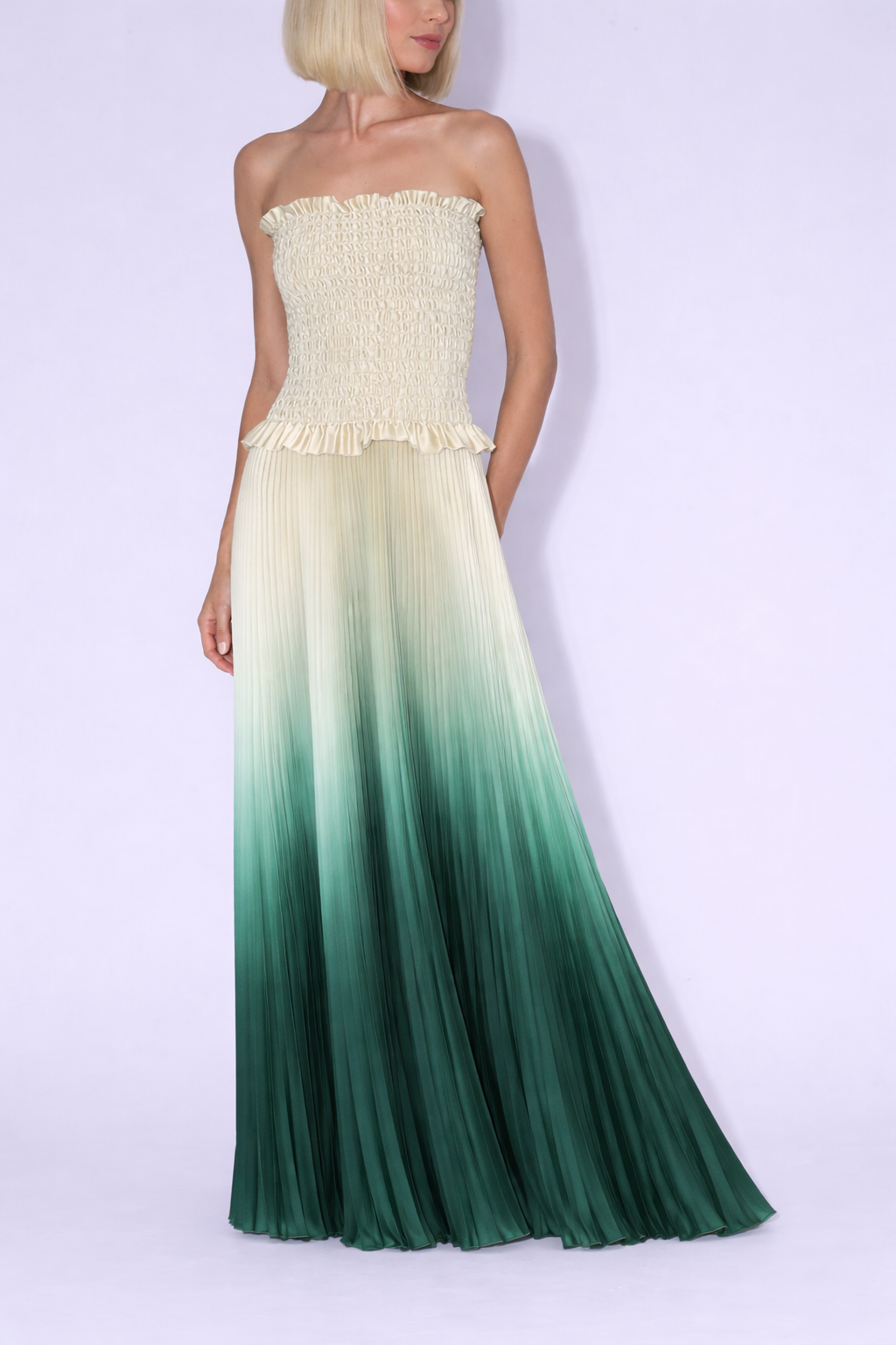 Maya Gown - Green Milk Ombre