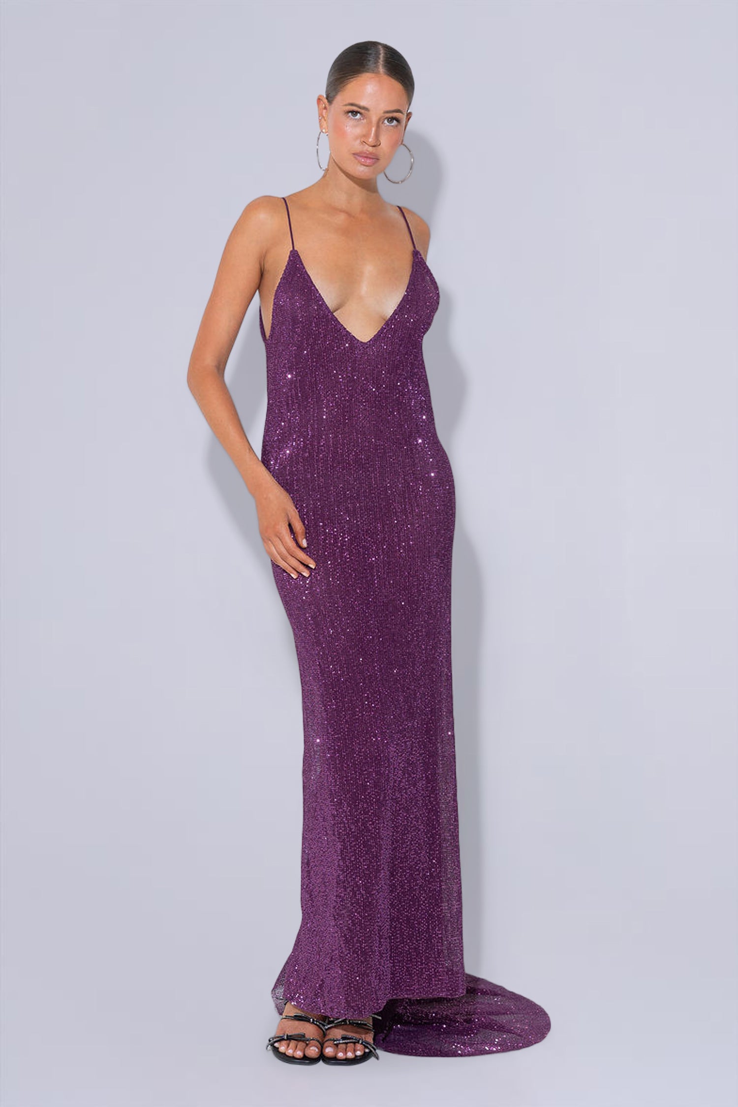 Jagger Dress - Plum Sequin