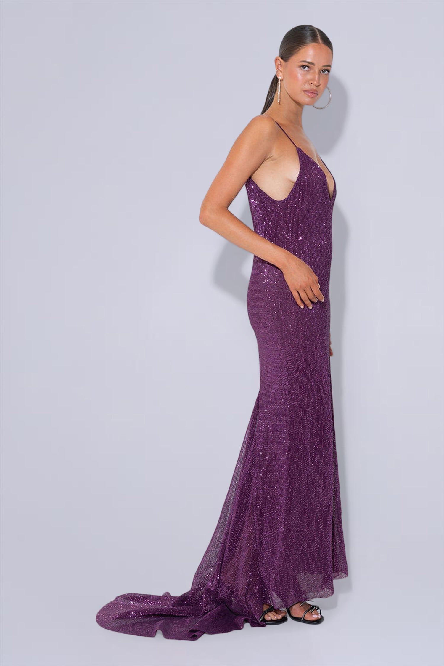 Jagger Dress - Plum Sequin