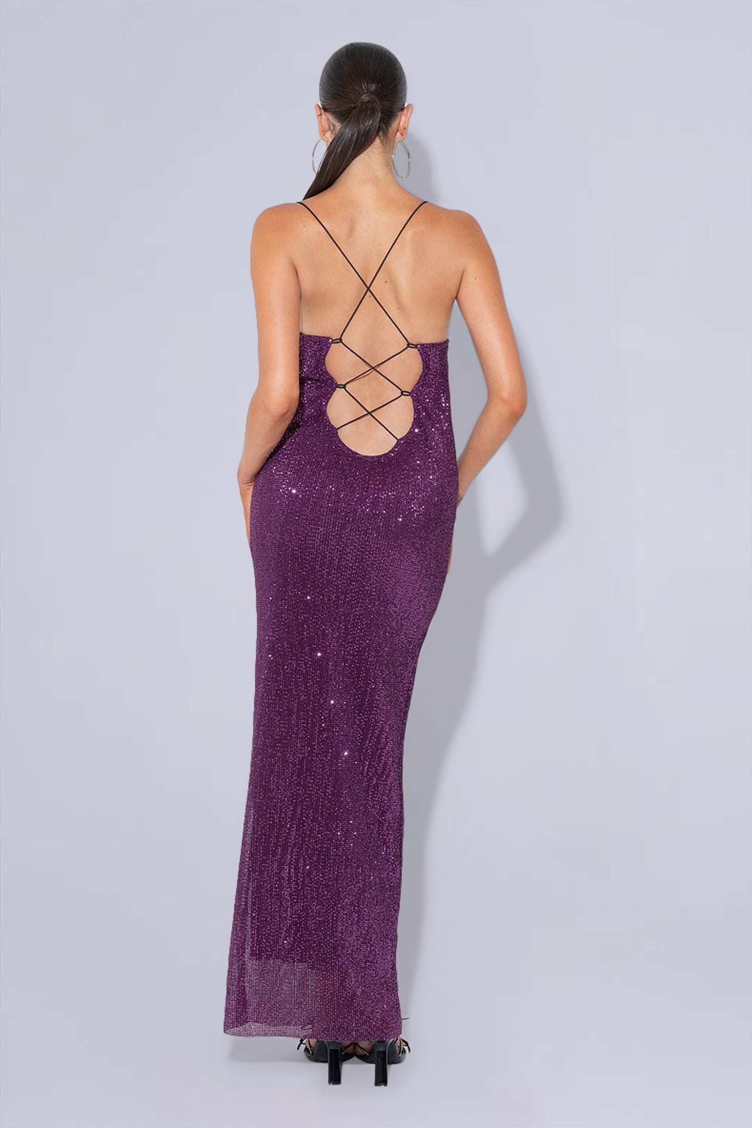 Cosmopolitan Dress - Plum Sequin