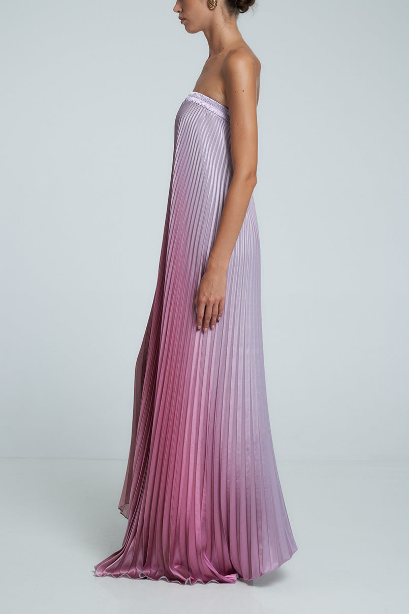 Bisous Strapless Gown - Mauve Ombre