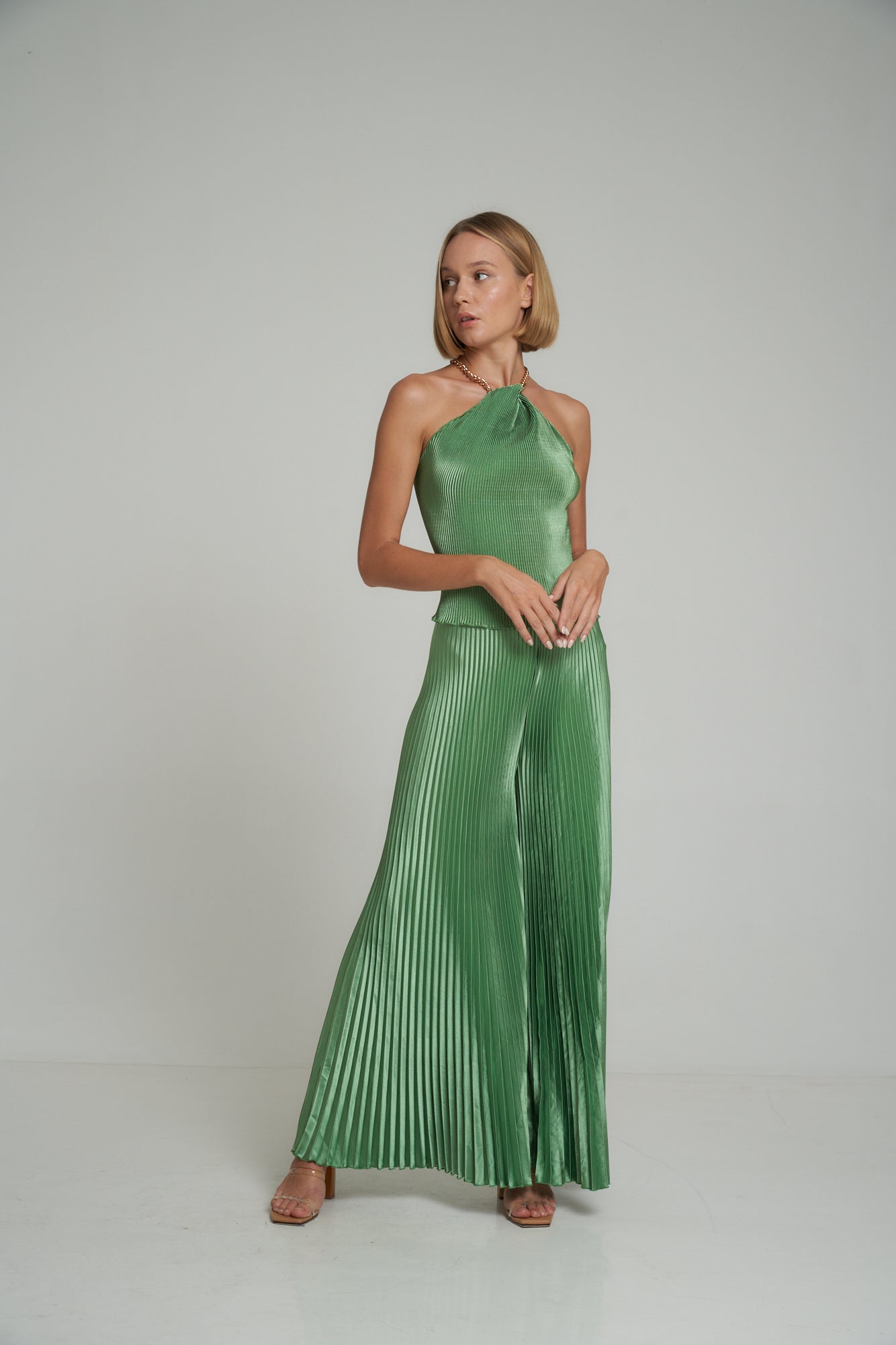 Bisous Pleated Pant_Sea Green_2