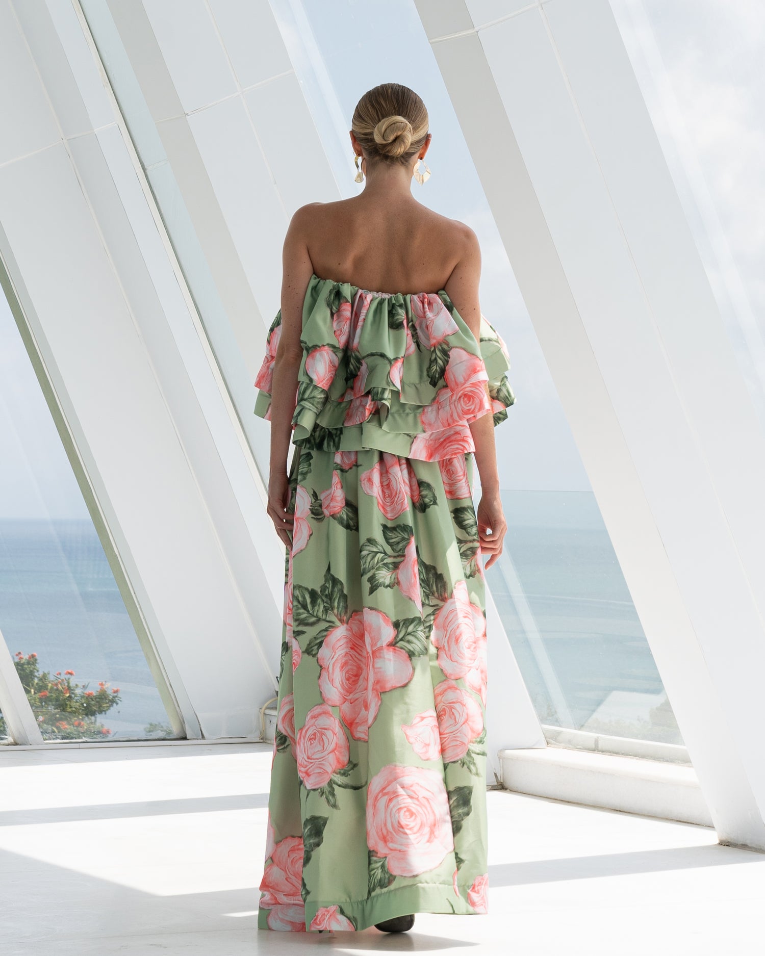 Sicilian Strapless Top - Fleur Rose