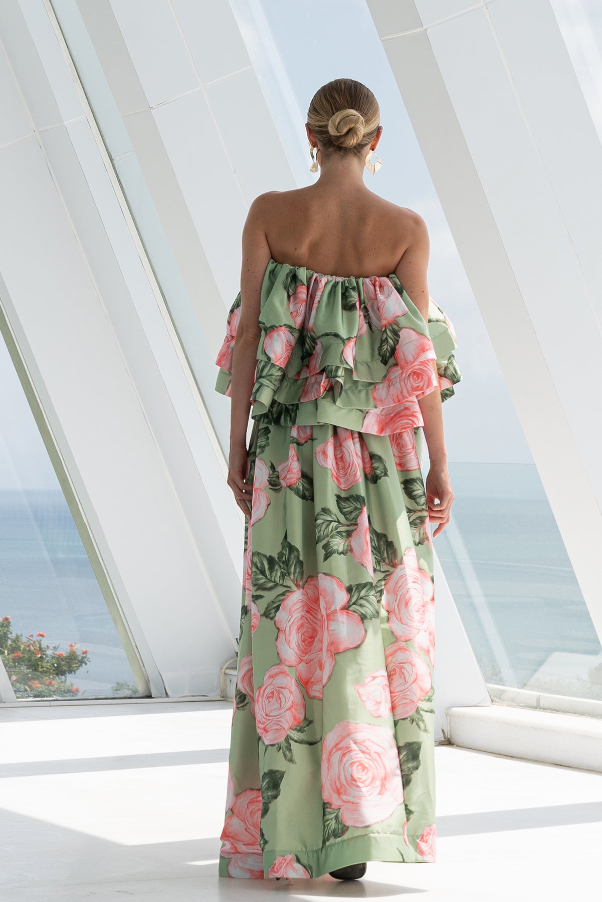 Sicilian Strapless Top - Fleur Rose