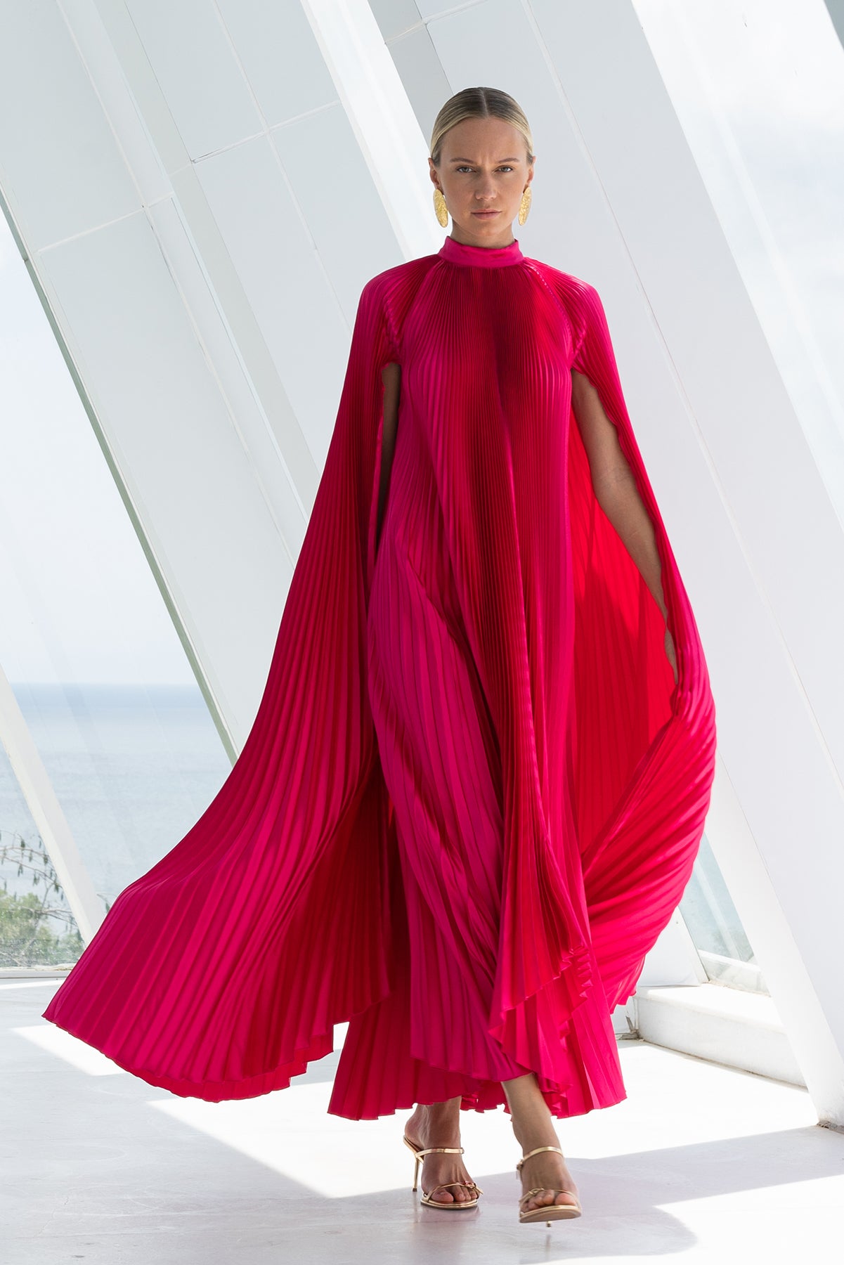 Eiffel Cape Gown - Foxglove