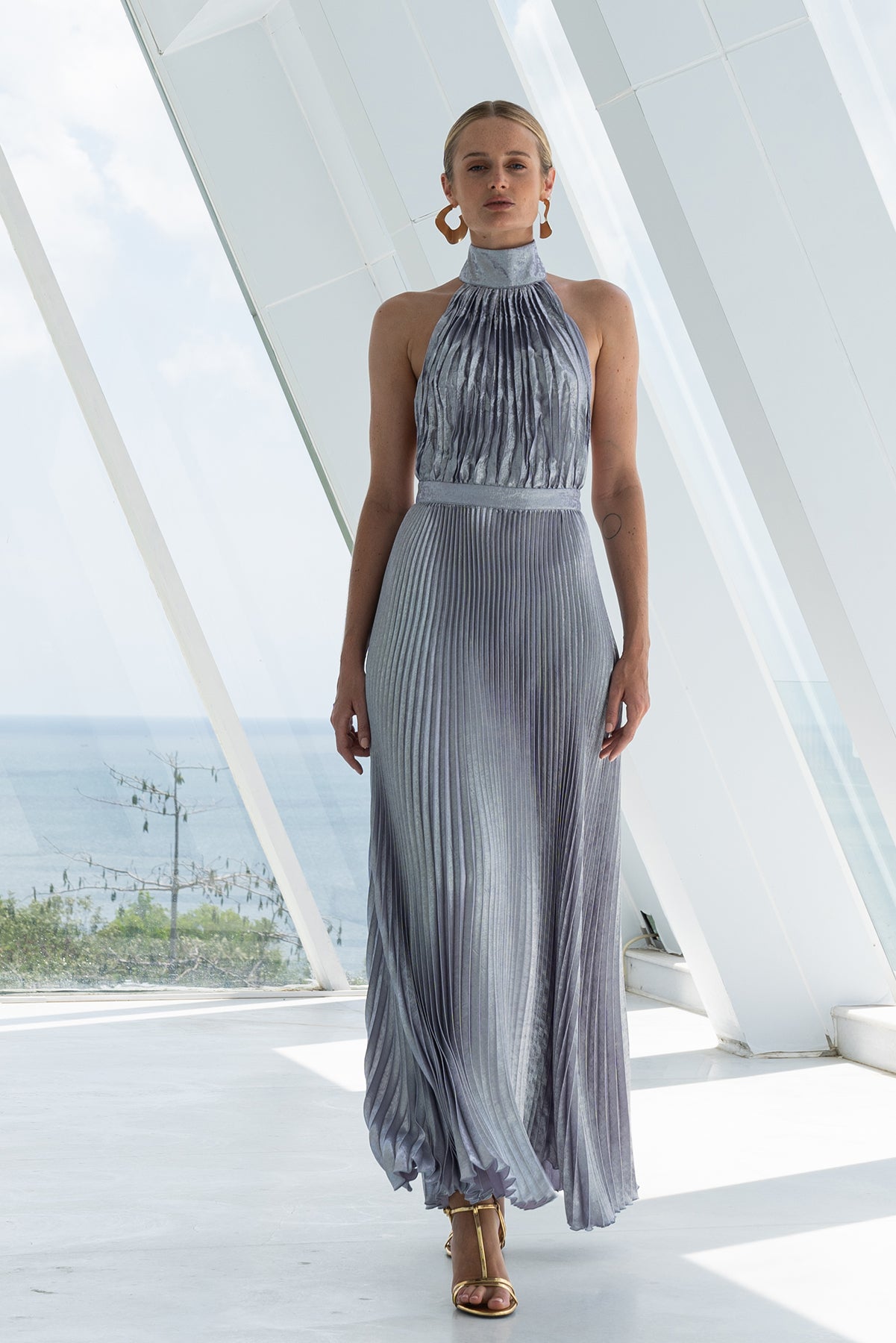 L'idee Eden Dress in Metallic Silver L'idee Eden Dress in Metallic Silver