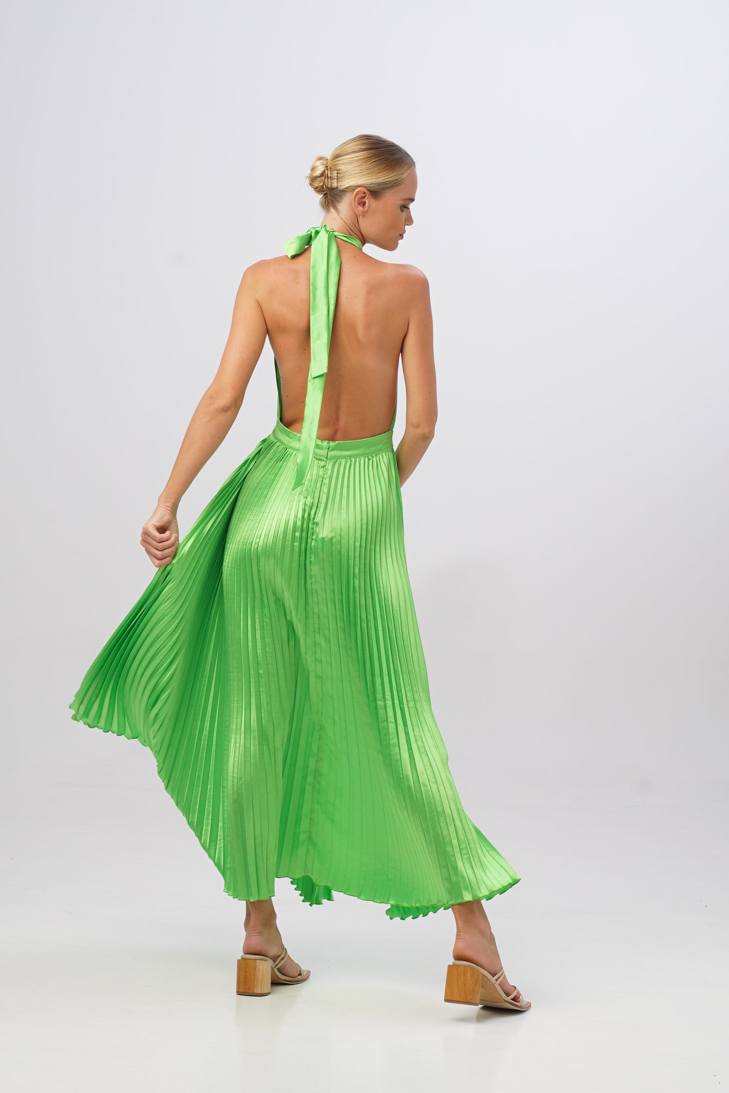 Renaissance Split Gown - Neon Lime