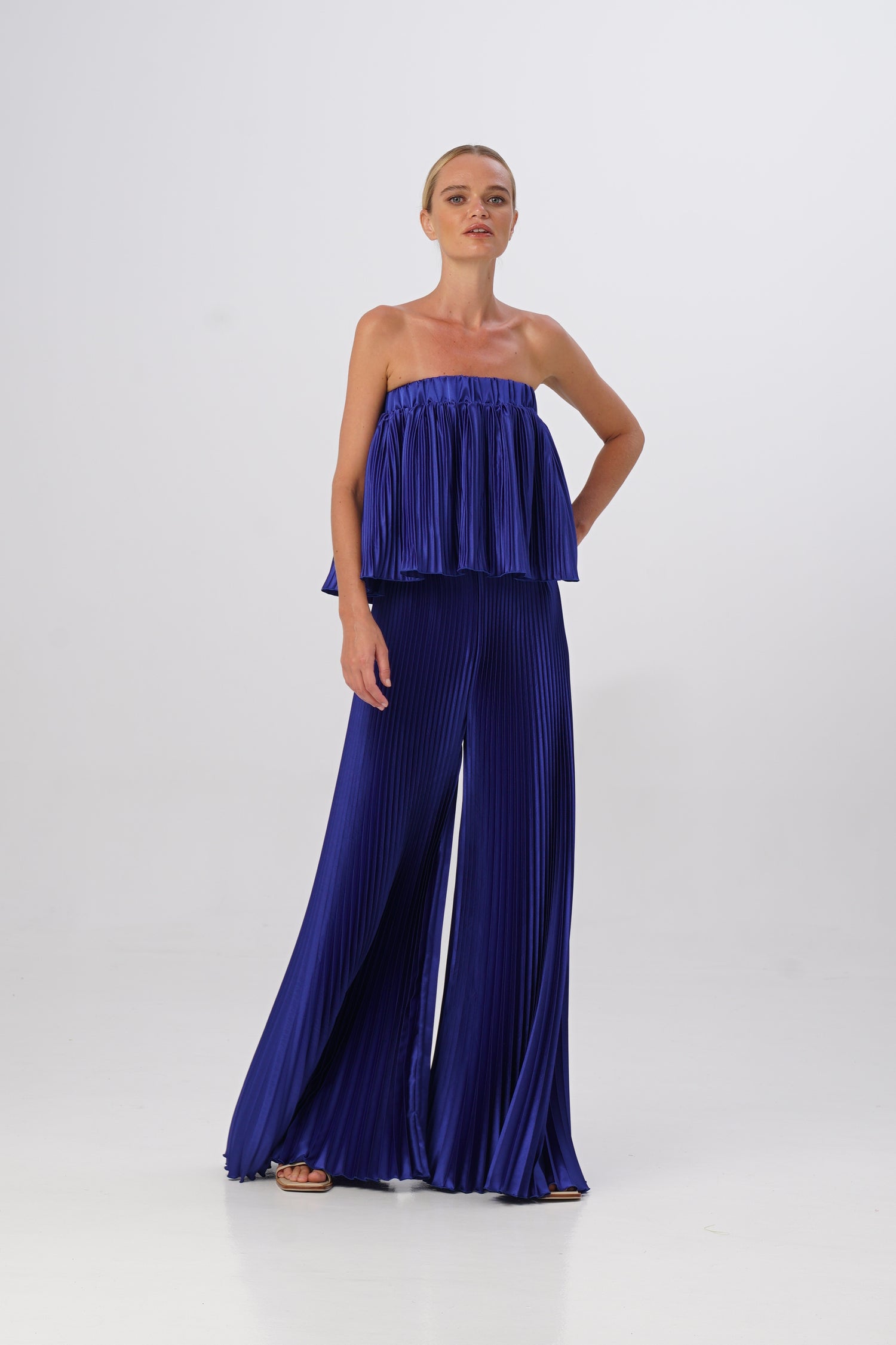 Bisous Pleated Pant - Royal