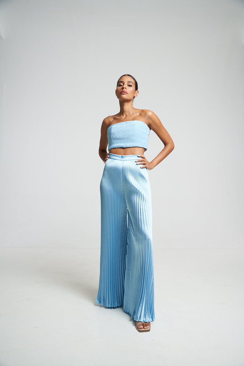 Bisous Pleated Pant - Summer Blue